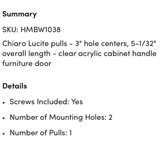 3” Lucite and Brass Cabinet Pulls - Picture 6 of 12